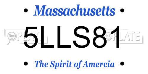 5LLS81 Massachusetts License Plate