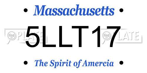 5LLT17 Massachusetts License Plate