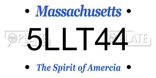 5LLT44 Massachusetts License Plate