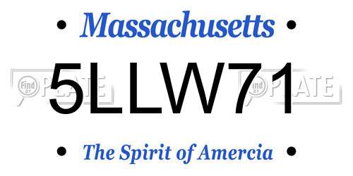 5LLW71 Massachusetts License Plate