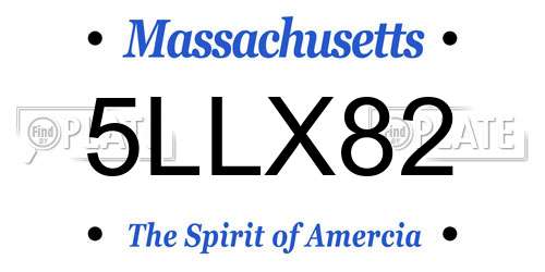 5LLX82 Massachusetts License Plate