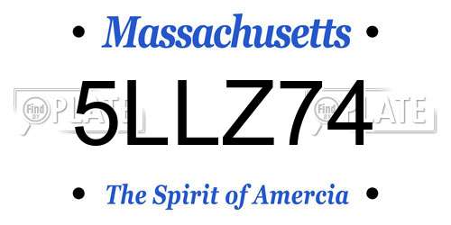 5LLZ74 Massachusetts License Plate