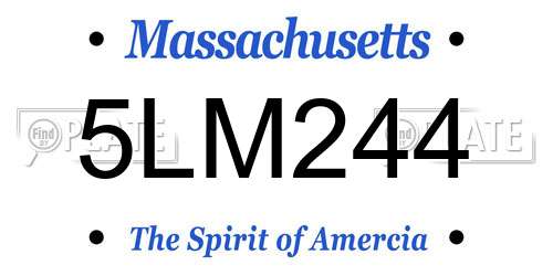 5LM244 Massachusetts License Plate