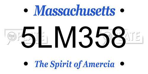 5LM358 Massachusetts License Plate