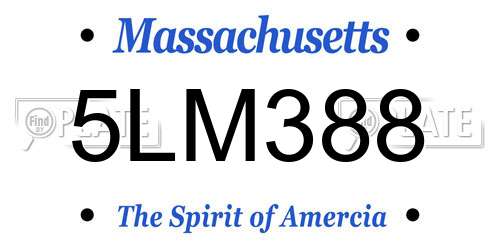 5LM388 Massachusetts License Plate