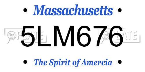5LM676 Massachusetts License Plate