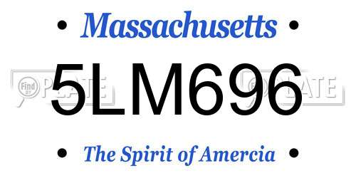5LM696 Massachusetts License Plate