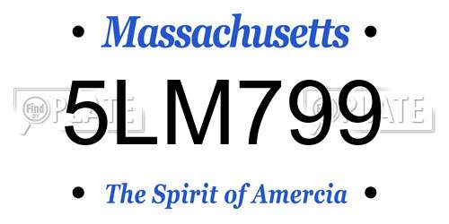 5LM799 Massachusetts License Plate
