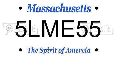 5LME55 Massachusetts License Plate