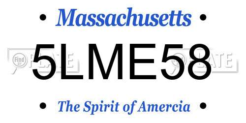 5LME58 Massachusetts License Plate