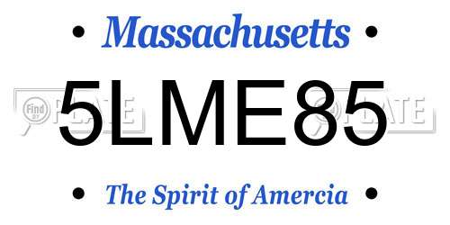 5LME85 Massachusetts License Plate