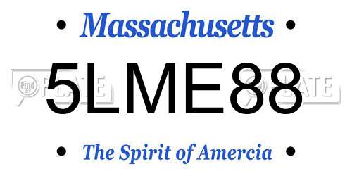 5LME88 Massachusetts License Plate