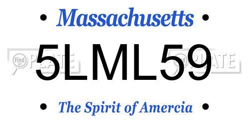 5LML59 Massachusetts License Plate