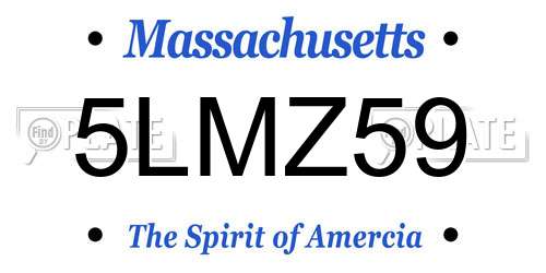 5LMZ59 Massachusetts License Plate