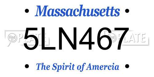 5LN467 Massachusetts License Plate