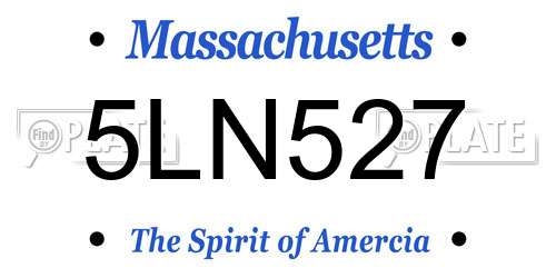 5LN527 Massachusetts License Plate