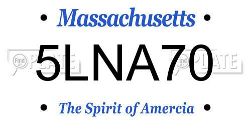 5LNA70 Massachusetts License Plate