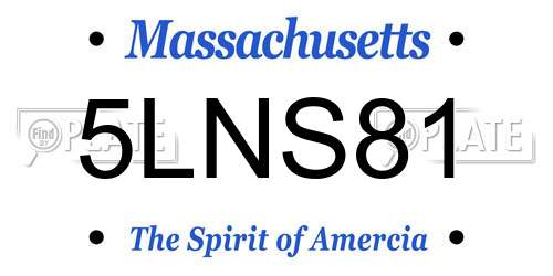 5LNS81 Massachusetts License Plate