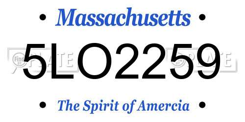5LO2259 Massachusetts License Plate