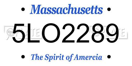 5LO2289 Massachusetts License Plate