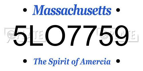 5LO7759 Massachusetts License Plate