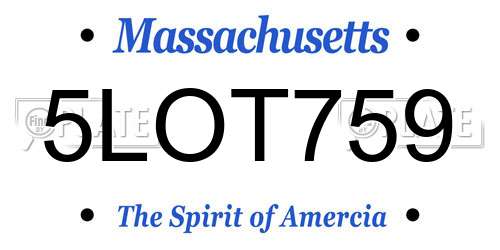 5LOT759 Massachusetts License Plate
