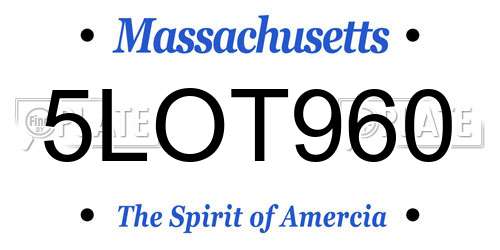 5LOT960 Massachusetts License Plate