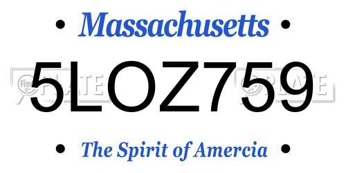 5LOZ759 Massachusetts License Plate