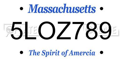 5LOZ789 Massachusetts License Plate