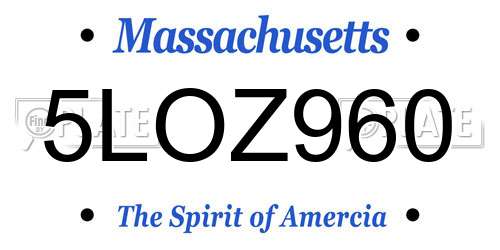 5LOZ960 Massachusetts License Plate