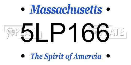 5LP166 Massachusetts License Plate