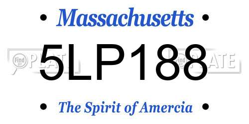 5LP188 Massachusetts License Plate