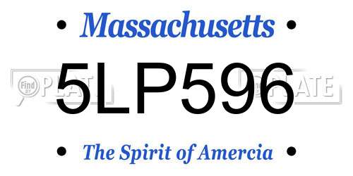 5LP596 Massachusetts License Plate