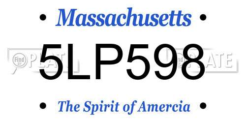 5LP598 Massachusetts License Plate