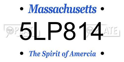 5LP814 Massachusetts License Plate