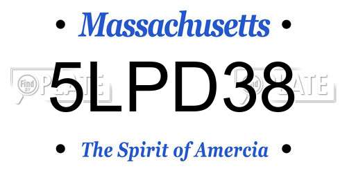 5LPD38 Massachusetts License Plate
