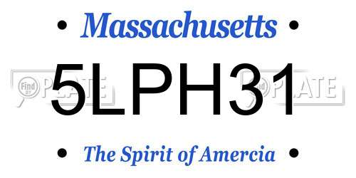 5LPH31 Massachusetts License Plate