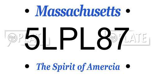 5LPL87 Massachusetts License Plate