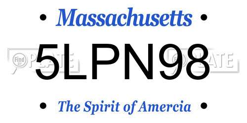 5LPN98 Massachusetts License Plate