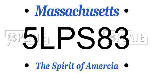 5LPS83 Massachusetts License Plate