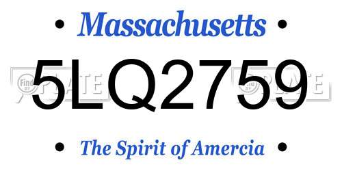 5LQ2759 Massachusetts License Plate