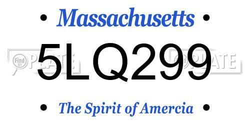 5LQ299 Massachusetts License Plate