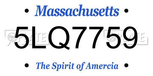 5LQ7759 Massachusetts License Plate