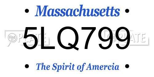 5LQ799 Massachusetts License Plate