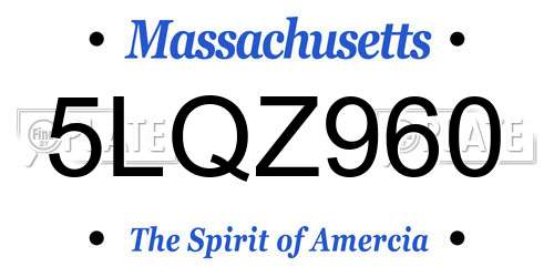 5LQZ960 Massachusetts License Plate