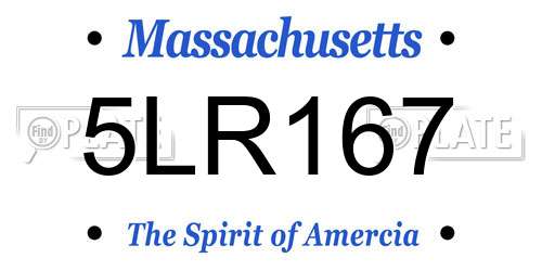 5LR167 Massachusetts License Plate
