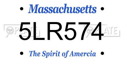5LR574 Massachusetts License Plate