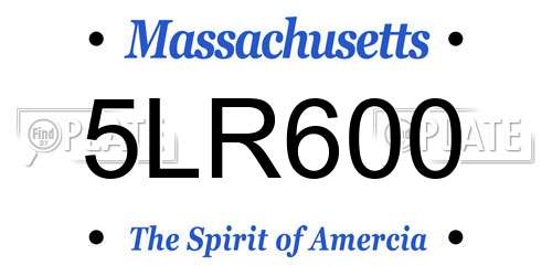 5LR600 Massachusetts License Plate