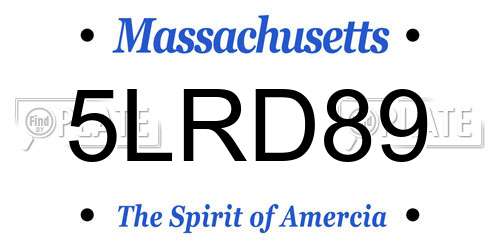 5LRD89 Massachusetts License Plate