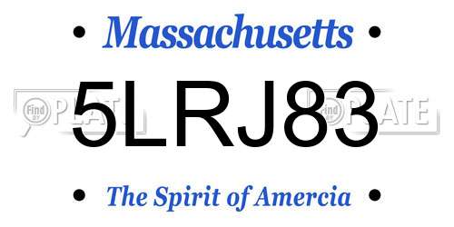 5LRJ83 Massachusetts License Plate